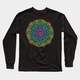 Pastel Rainbow Mandala Long Sleeve T-Shirt